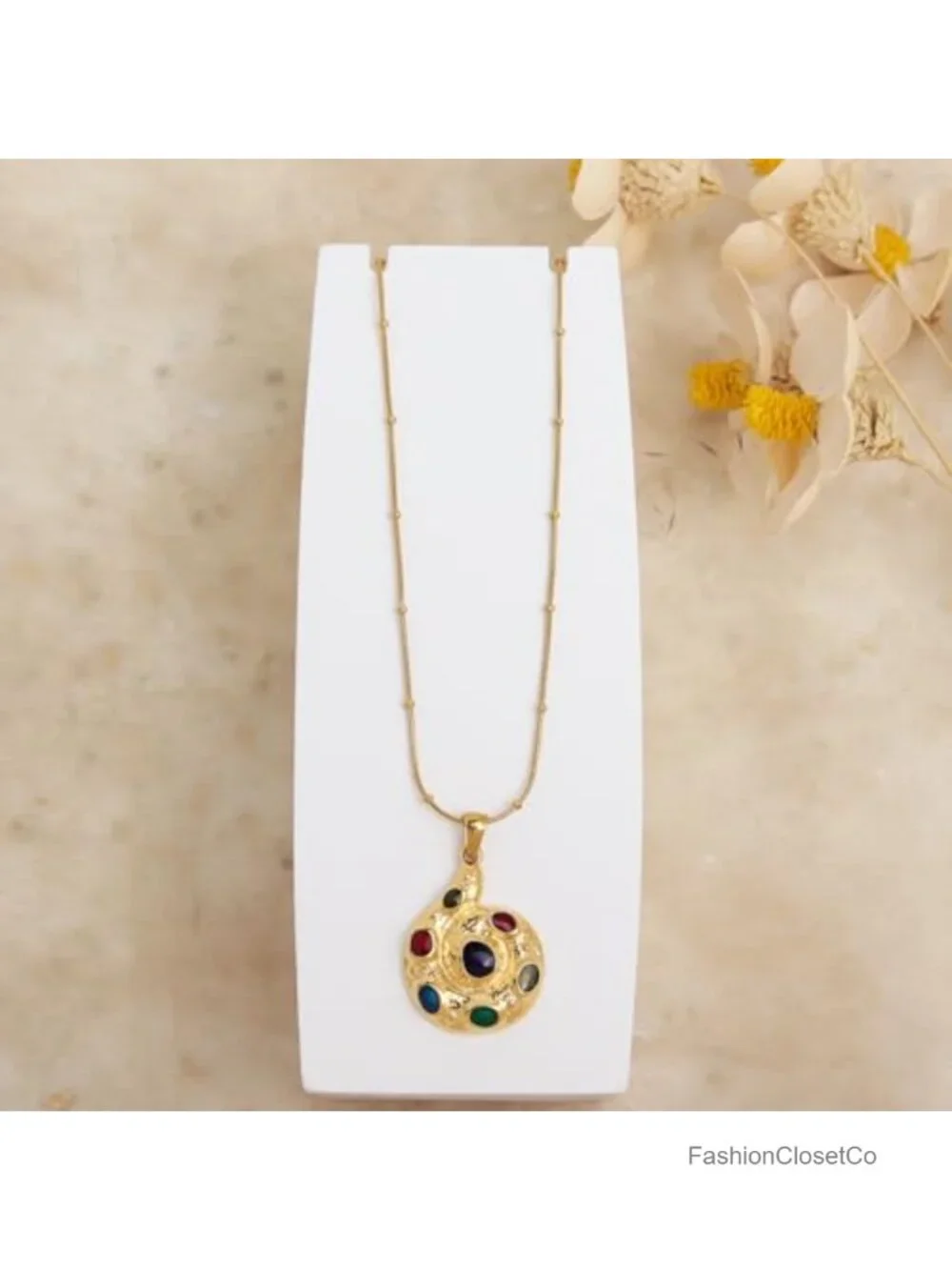 Layered Pearl Choker Necklace Set Chunky Charm Adjustable Natural Stone